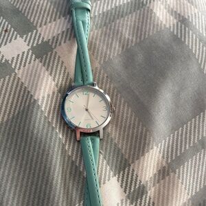 Mint Green Leather Strap Watch
